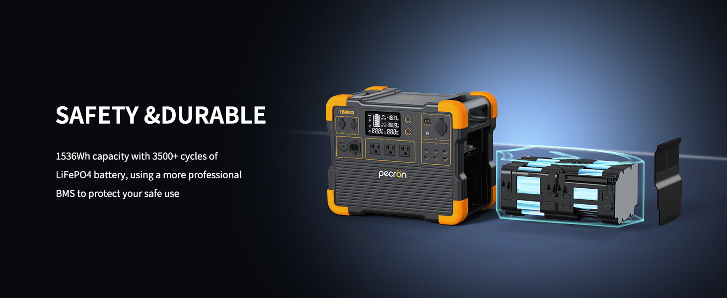 PECRON E1500LFP Expandable Portable Power Station 2200W 1536Wh